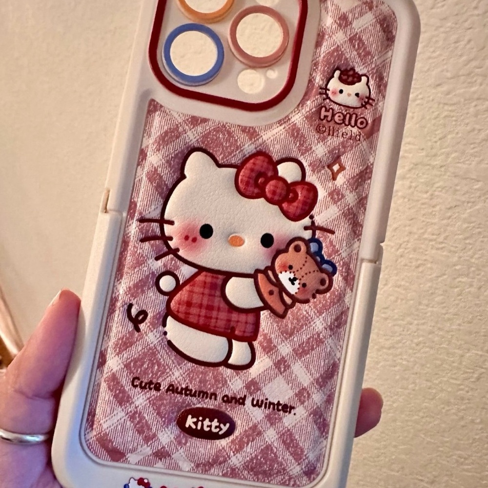 Hello Kitty Plaid Pink and White Phone Case